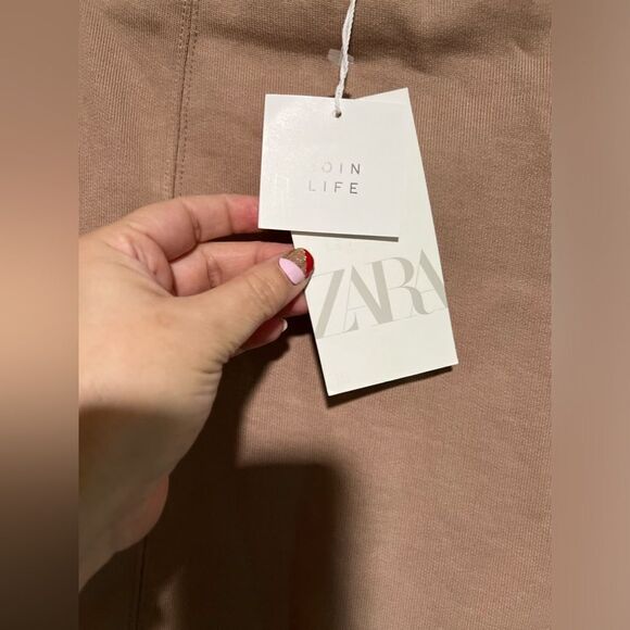 Skorts Zara Peachy Pink Ribbed Knit High Waisted Bike Short Women's Skort - Picture 7 of 9